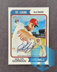 2023 Topps Heritage Nolan Gorman #ROA-NG Real One's Blue Ink RC Autograph